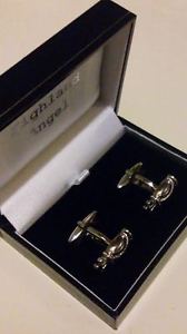 【送料無料】メンズアクセサリ&mdash;　ハイランドエンジェルゴルフバッグメンズカフスボタンオリジナルボックスgolf bag silver plated novelty mens cufflinks by highland angel amp; original box｜hokushin