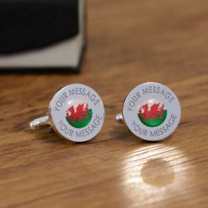 【送料無料】メンズアクセサリ&mdash;　パーソナライズウェールズカフリンクスpersonalised welsh flag cufflinks｜hokushin