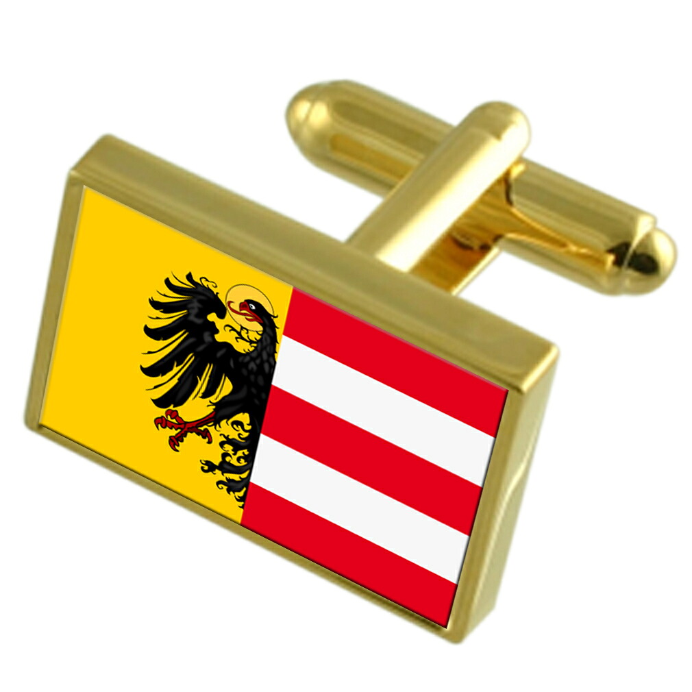 【送料無料】メンズアクセサリ&mdash;　ニュルンベルグドイツゴールドフラッグカフスボタンボックスnuremberg city germany gold flag cufflinks engraved box｜hokushin