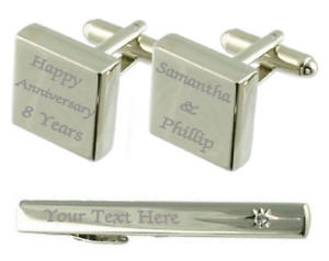 【送料無料】メンズアクセサリ&mdash;　カフスボタンタイクリップボックスhappy anniversary engraved cufflinks tie clip box set｜hokushin