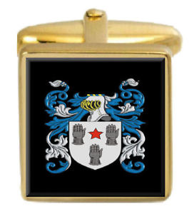【送料無料】メンズアクセサリ―　パークイングランドカフスボタンボックスコートparks england family crest surname coat of arms gold cufflinks engraved box