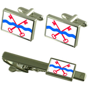 【送料無料】メンズアクセサリ&mdash;　ライダードルプシティオランダカフスボタンタイクリップボックスセットleiderdorp city netherlands flag cufflinks tie clip box gift set｜hokushin