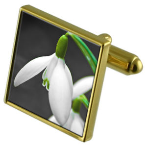 【送料無料】メンズアクセサリ―　スノードロップカフスボタンクリスタルタイクリップセットflower snowdrop goldtone cufflinks crystal tie clip gift set 16,316円
