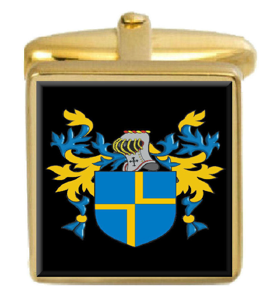 【送料無料】メンズアクセサリ— ベストイングランドカフスボタンボックスコートvest england family crest surname coat of arms gold cufflinks engraved box|hokushin