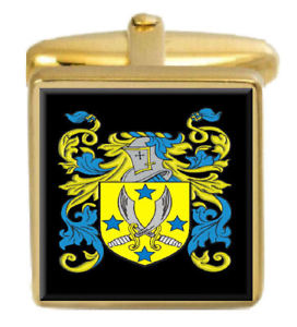 【送料無料】メンズアクセサリ―　イングランドカフスボタンボックスコートbutts england family crest surname coat of arms gold cufflinks engraved box