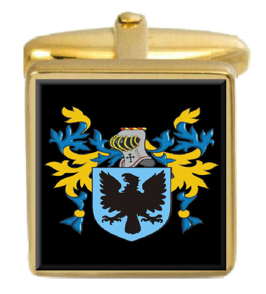 【送料無料】メンズアクセサリ―　イギリスカフスボタンボックスコートshowler england family crest surname coat of arms gold cufflinks engraved box