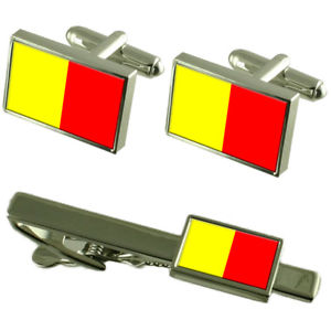 【送料無料】メンズアクセサリ&mdash;　ニューオーリンズフランスカフスボタンタイクリップボックスセットorleans city france flag cufflinks tie clip box gift set｜hokushin