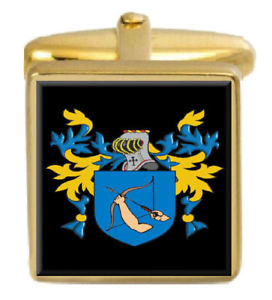 【送料無料】メンズアクセサリ―　パーディーイングランドカフスボタンボックスコートpurdy england family crest surname coat of arms gold cufflinks engraved box