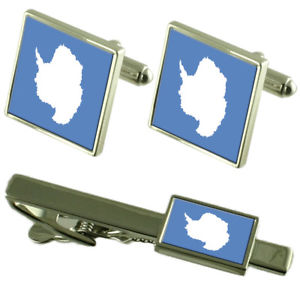 【送料無料】メンズアクセサリ―　フラグカフスボタンタイクリップマッチングボックスセットantarctica flag cufflinks tie clip matching box gift set 17,235円