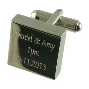 【送料無料】メンズアクセサリ&mdash;　カフスボタンメッセージボックスname venue date wedding cufflinks in message box｜hokushin