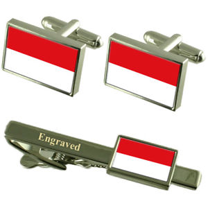 【送料無料】メンズアクセサリ―　ウィーンカフスボタンタイクリップマッチングボックスvienna flag cufflinks engraved tie clip matching box set