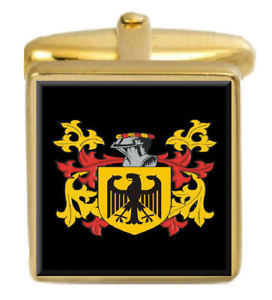 【送料無料】メンズアクセサリ― スコットランドカフスボタンボックスコートlangshaw scotland family crest surname coat of arms gold cufflinks engraved box