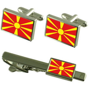 【送料無料】メンズアクセサリ―　マケドニアカフスボタンタイクリップマッチングボックスセットmacedonia flag cufflinks tie clip matching box gift set 17,235円