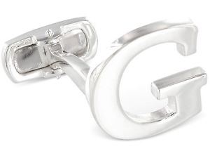 【貨物輸送無料】メンズ佩び物― ｇシルバーソリッドbrooke cufflink letter initial  g  silver solid [インチ no p