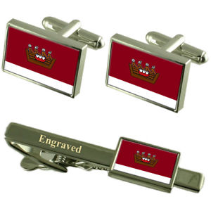 【送料無料】メンズアクセサリ―　アウトランメキシコフラグカフスリンクネクタイピンセットautlan city mexico flag cufflinks engraved tie clip set