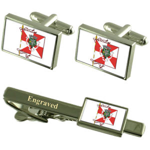 【送料無料】メンズアクセサリ―　アヴェイロポルトガルカフスボタンタイクリップセットaveiro city portugal flag cufflinks engraved tie clip set