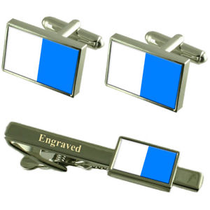 【送料無料】メンズアクセサリ―　ブレーシャイタリアカフスボタンタイクリップセットbrescia city italy flag cufflinks engraved tie clip set