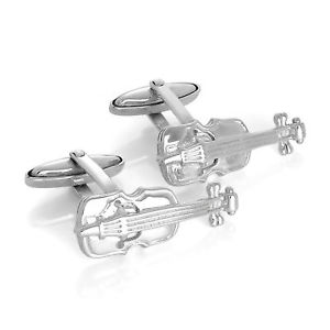 【貨物輸送無料】メンズ佩び物― スターリングシルバーバイオリンカフスボタンボックス925 sterling silver violin cufflinks music instrument orchestra gift box