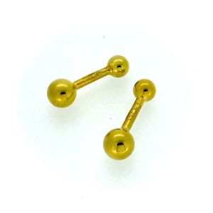 【貨物輸送無料】メンズ佩び物― バーベルカフスボタンスターリングシルバーボールカフリンクスbarbell cufflinks hallmarked 18コンピュータ断層撮影法 gold plated sterling silverball cuff links