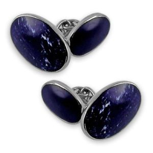 【貨物輸送無料】メンズ佩び物― スターリングシルバーラピスカフスボタン  sterling silver  lapis double sided cufflinks  boxed