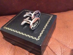 【貨物輸送無料】メンズ佩び物― ダンヒルシルバーカフリンクスdunhill silver cufflinks