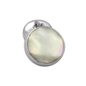 【貨物輸送無料】メンズ佩び物― パールスターリングシルバーラウンドカフリンクス925 sterling silver mother of pearl doublesided round cufflinks