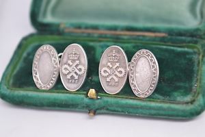 【送料無料】メンズアクセサリ―　ビンテージスターリングシルバーエクスポートクイーンズカフリンクスvintage sterling silver cufflinks queens award for export excellence b626