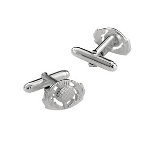 【貨物輸送無料】メンズ佩び物― スコットランドシスルシルバーカフスボタンscottish thistle silver cufflinks 0672