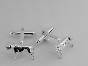 【貨物輸送無料】メンズ付属物― スターリングシルバースタッフォードシャーブルテリアイギリスカフリンクス925 sterling silver staffordshire bull terrier  cufflinks made インチ england