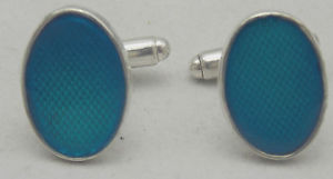 【貨物輸送無料】メンズ佩び物― エンジンオンエナメルオーバルスターリングシルバーカフリンクスengine turned amp; enamelled oval sterling silver cufflinks