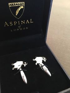 【貨物輸送無料】メンズ佩び物― ロンドンカフリンクスシルバーaspinal of london pengiun cuff links 925 silver