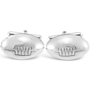 【貨物輸送無料】メンズ佩び物― スターリングシルバーラグビーボールカフリンクスheavy sterling silver rugby ball cufflinks