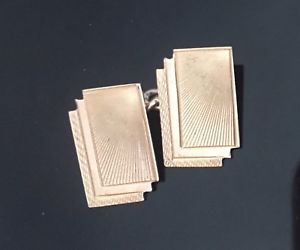【貨物輸送無料】メンズ佩び物― ヴィンテージカフリンクvintage 9コンピュータ断層撮影法 solid gold geometric cuff link full hallmark