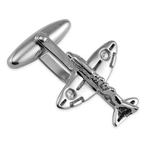 【貨物輸送無料】メンズ佩び物― スターリングシルバーカフリンクス  sterling silver  spitfire cufflinks  boxed