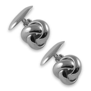【送料無料】メンズアクセサリ―　スターリングシルバーノットカフリンクスclassic sterling silver knot cufflinks