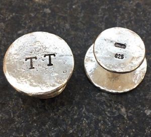 【送料無料】メンズアクセサリ―　パーソナライズスターリングロンドンシルバーカフリンクスハンドメイドイニシャルpersonalised chunky sterling silver cufflinks hand made in london your initials