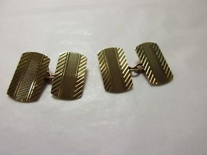 【送料無料】メンズアクセサリ―　ヴィンテージゴールドチェーンリンクカフリンクスvintage 9ct 375 gold chain link cufflinks