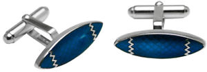 【送料無料】メンズアクセサリ―　エナメルカフスボタンスターリングシルバーblue enamel cufflinks sterling silver
