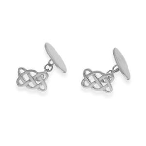【貨物輸送無料】メンズ添え物― スコットランドセルティックカフリンクスsterling silver traditional scottish celtic eternity knotwork cufflinks