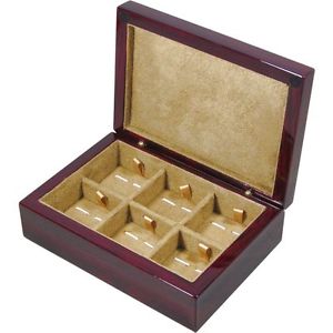 【送料無料】メンズアクセサリ―　ラミネートローズウッドストレージボックスオンlaminated rosewood veneer 6 cufflink storage box by hillwood