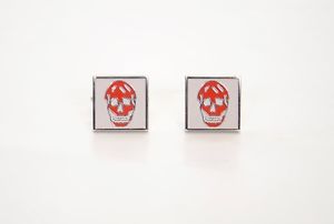 【送料無料】メンズアクセサリ―　アレキサンダーマックイーンクラシックスカルスクエアカフスボタンalexander mcqueen classic skull square cufflinks perfect gift