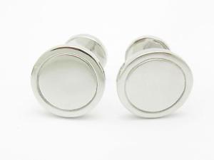 【送料無料】メンズアクセサリ―　プラチナカスタムハンドメイドラウンドデザインカフスボタンplatinum sterling silver custom hand made engravable round design cufflinks gift
