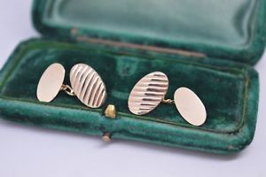 【送料無料】メンズアクセサリ―　ヴィンテージゴールドアートデザインアールデコカフリンクスvintage 9ct gold art deco cufflinks with a stunning design 306g b551