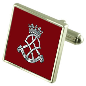 【送料無料】メンズアクセサリ―　ロイヤルシルバーカフリンクスarmy the royal yeomanry silver 925 cufflinks