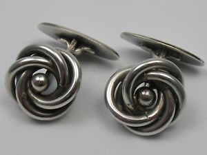 【送料無料】メンズアクセサリ―　アールデコ800カフスリンクvery nice art deco knots cufflinks made of 800 silver
