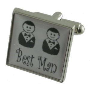 【送料無料】メンズアクセサリ―　グレーカフリンクスボックスbest man picture grey wedding cufflinks gift boxed