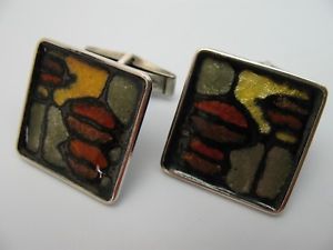 【送料無料】メンズアクセサリ―　ヴィンテージカフスボタンシルバーエナメルkug rare beautiful vintage cufflinks from 925 silver with enamel 32,370円