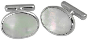 【送料無料】メンズアクセサリ―　oval shaped mother of pearl cufflinks sterlingwith fixed postingsoval shaped mother of pearl cufflinks sterling silver wit