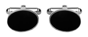 【送料無料】メンズアクセサリ―　スターリングシルバーオニキスカフリンクスsterling silver onyx oval cufflinks