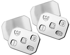 【送料無料】メンズアクセサリ―　カフスボタンシルバーアリノーマンfeature hallmark cufflinks, rectangular silver 925 ari d norman fathers day